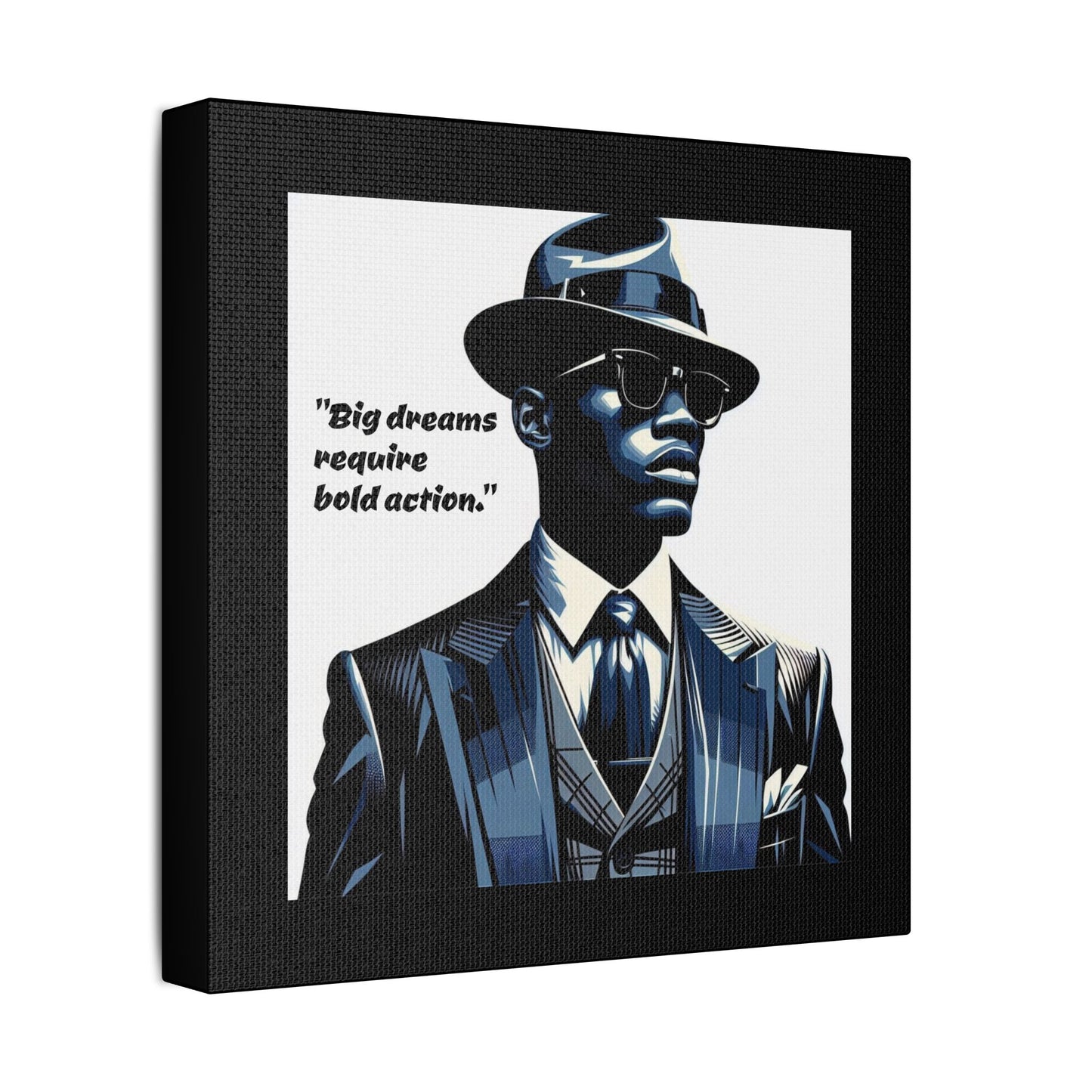 Afro Art Print Canvas, Wall Decor, Satin Stretched Canvas, African American Art, Office Decor, Home Decor - "Big dreams require bold action."
