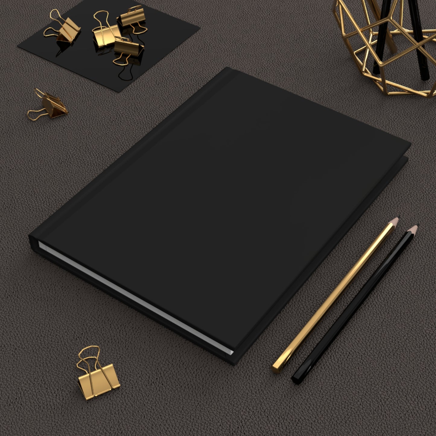 Matte Black Hardcover Journal - Black Minimalist Notebook for Note-taking, Journaling, Gift for Students, Writers, and Artists