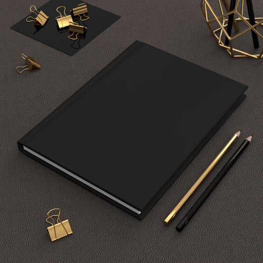 Matte Black Hardcover Journal - Black Minimalist Notebook for Note-taking, Journaling, Gift for Students, Writers, and Artists