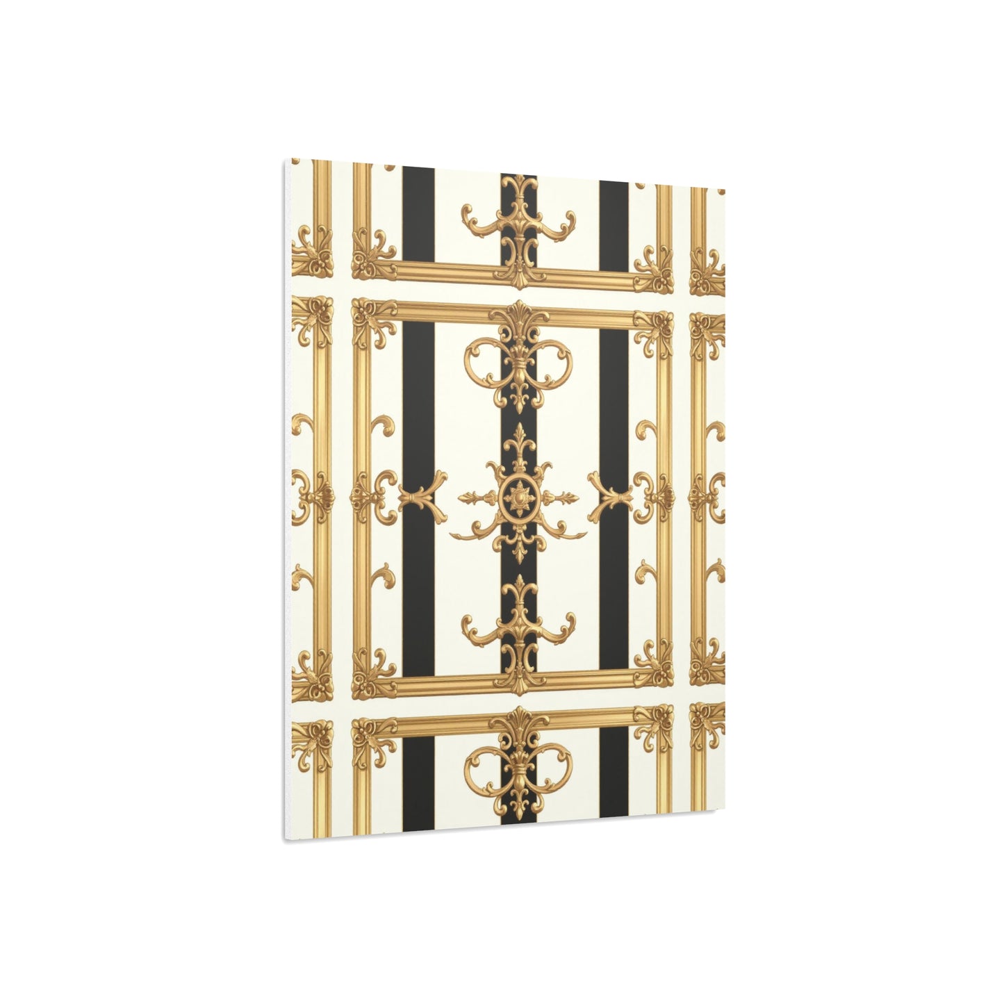 Elegant Foam Board Wall Art, Decorative Display, Home Decor, Office Decor, Visual Boards, Art Displays - Black & White Striped Gold Baroque