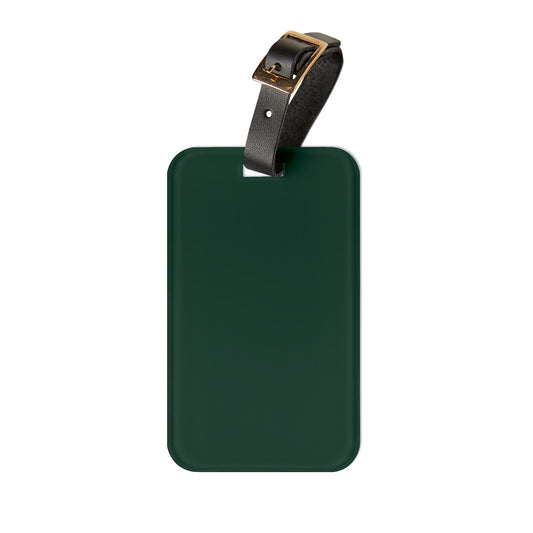 Midnight Green Travel Accessory Luggage Tag, Personalized Baggage Tag, Ideal Travel Gift for Adventurers, Custom Leather ID Tag
