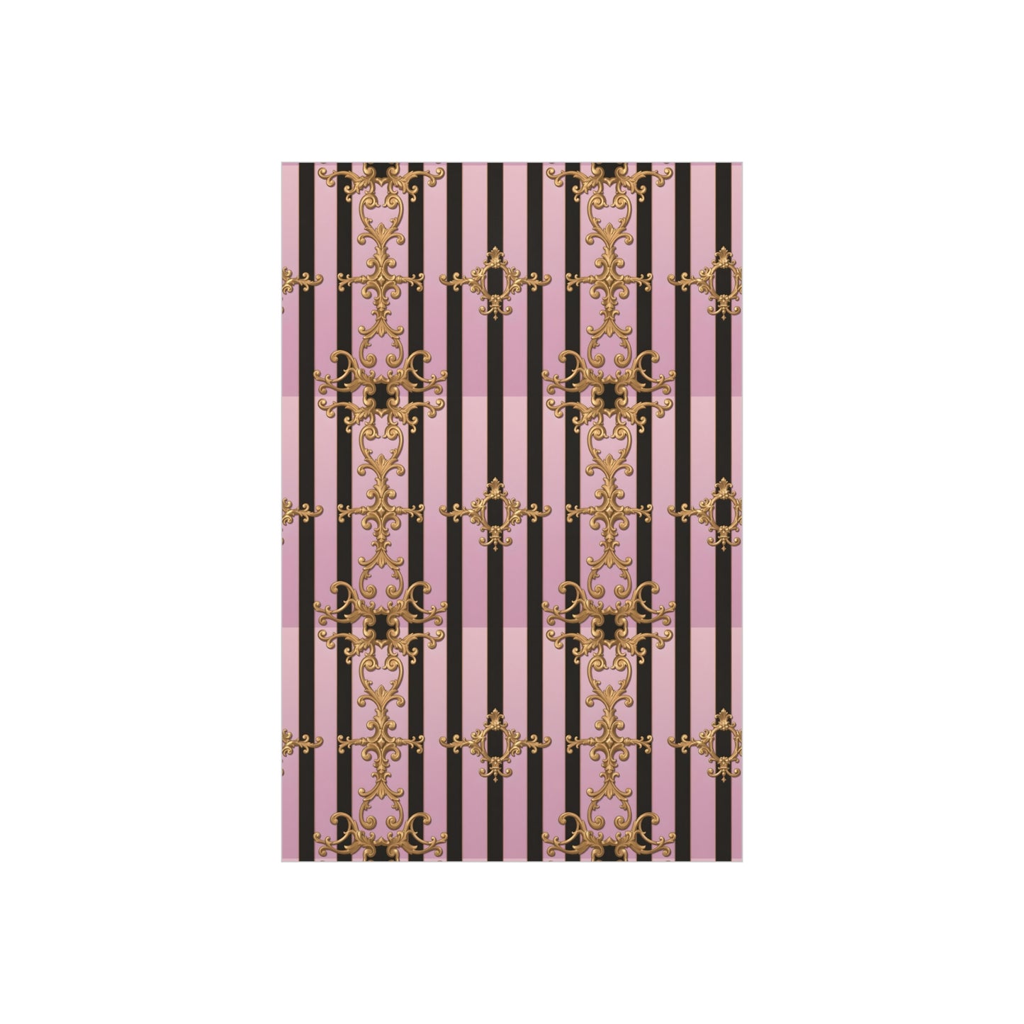 Elegant Decorative Foam Board | Wall Art, Home Decor, Office Accent, Gift Idea, Event Decoration - Lavender Ombre Striped Gold Baroque