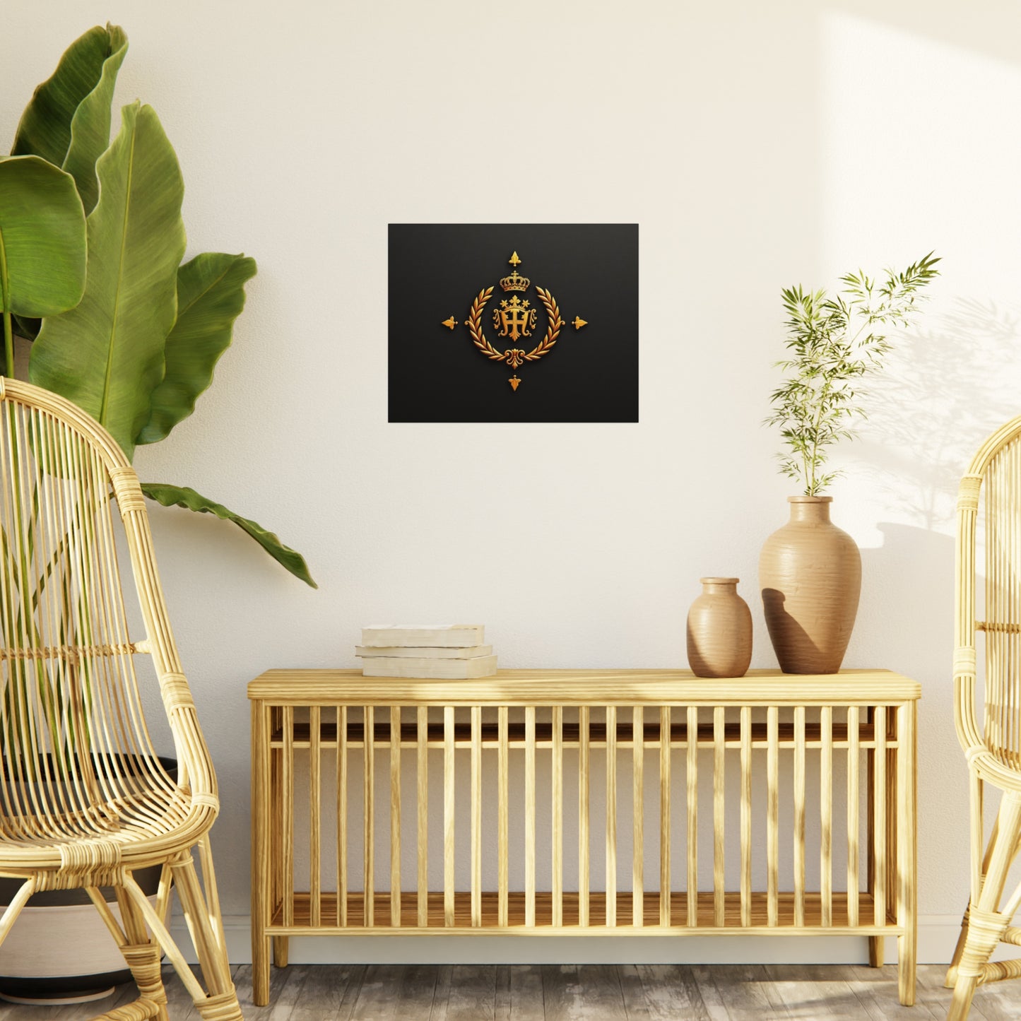 Elegant Foam Board Wall Art, Luxury Home Decor, Royal Crest Display, Office Decoration, Unique Gift Idea, Modern Wall Decor - Gold Crest