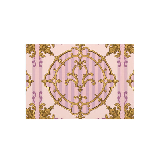Elegant Lavender & Alabaster Striped Gold Baroque Decorative Foam Board with Vintage Baroque Design, Wall Art, Home Decor, Art Display, Gift Idea