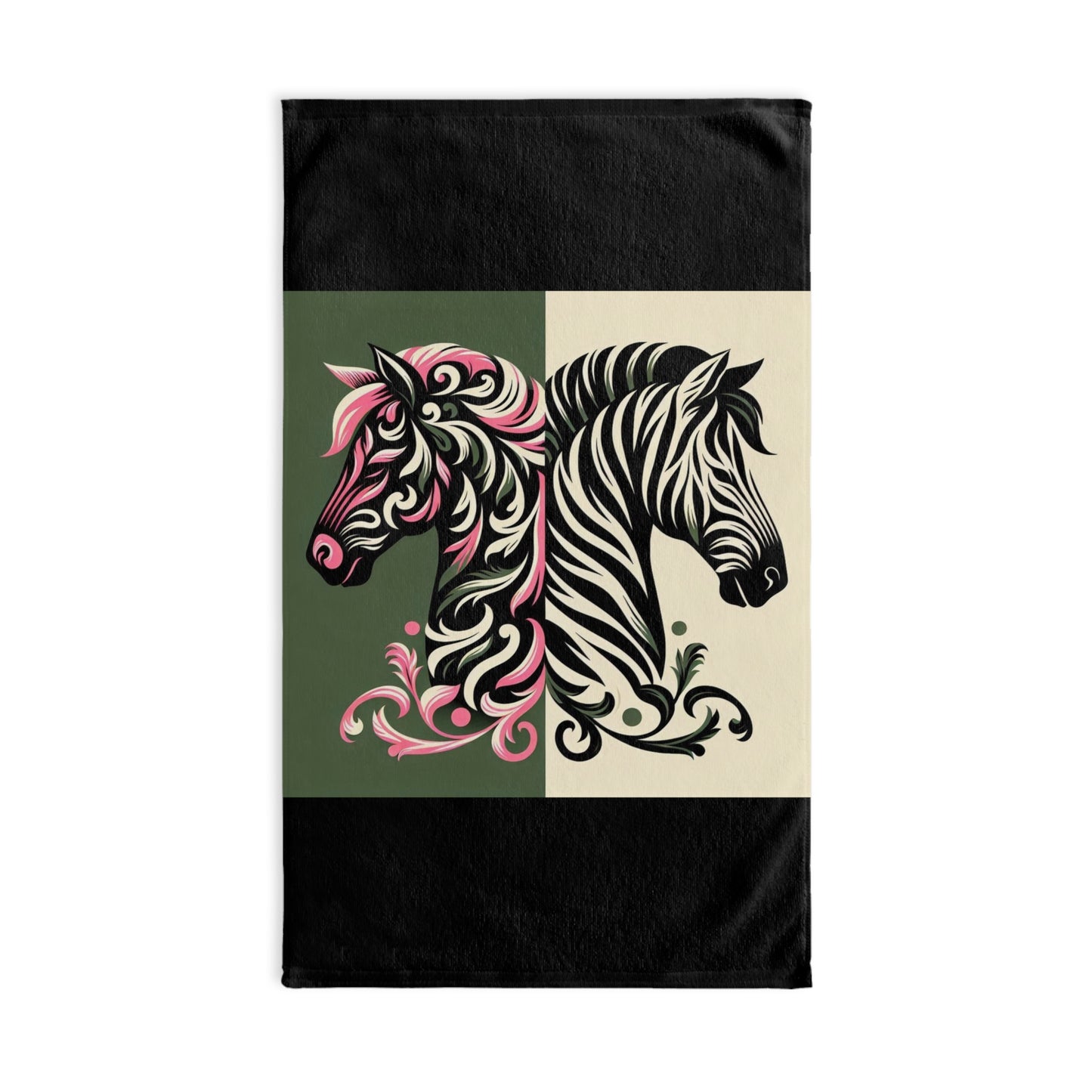 Hand Towel - Luxurious Ornate Zebras & Damask Design - Elegant Home Décor