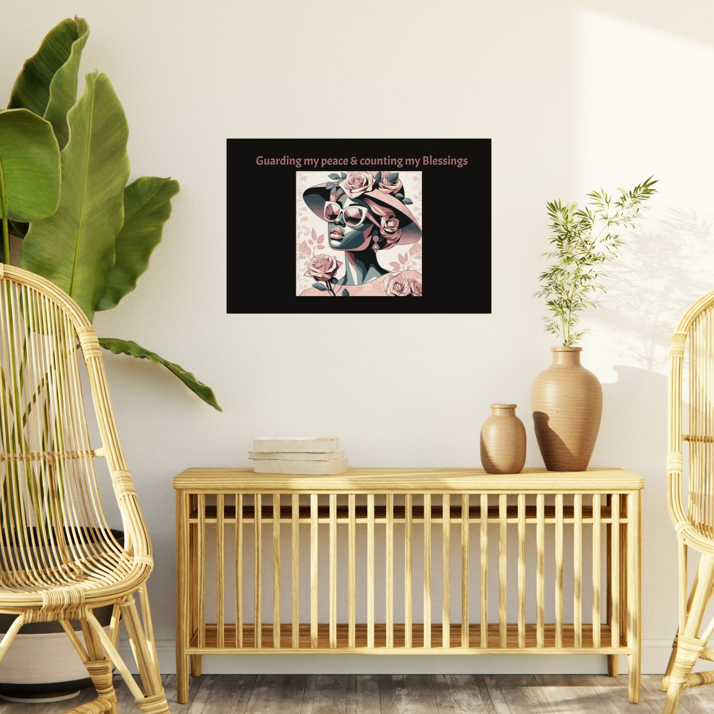 Chic Foam Board Wall Art featuring 'Guarding my peace & counting my Blessings' - Inspirational Home Decor, Gift for Her, Gallery Wall Art