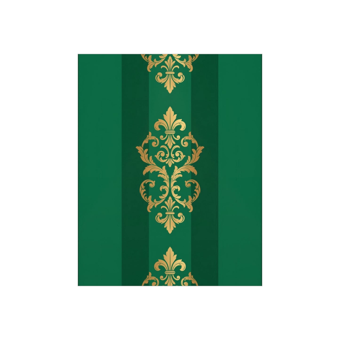 Gold Baroque Green Striped Foam Board Wall Art — Elegant Decorative Plaque