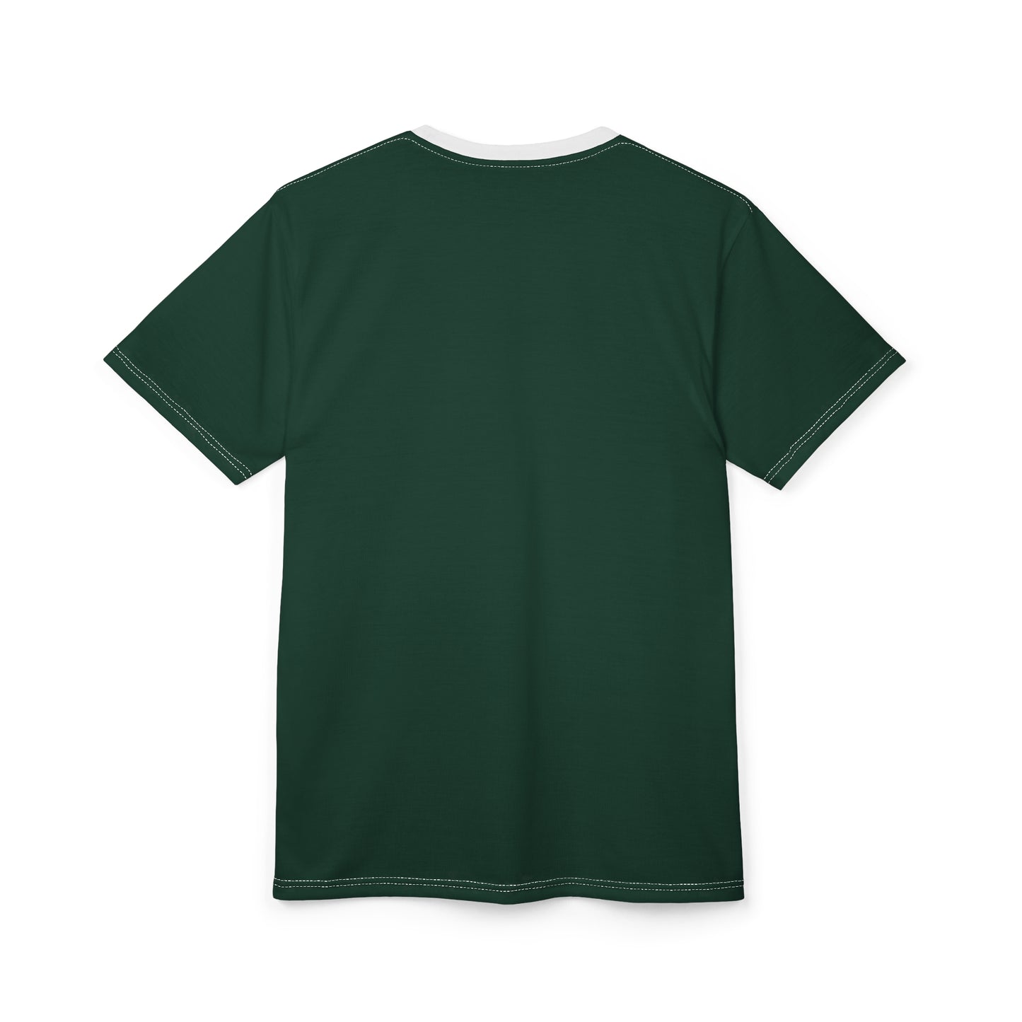 Unisex Midnight Green (White Collar) Cut & Sew Tee - Unique AOP Design for Everyday Styling, Perfect Gift for Friends & Family, Casual Wear