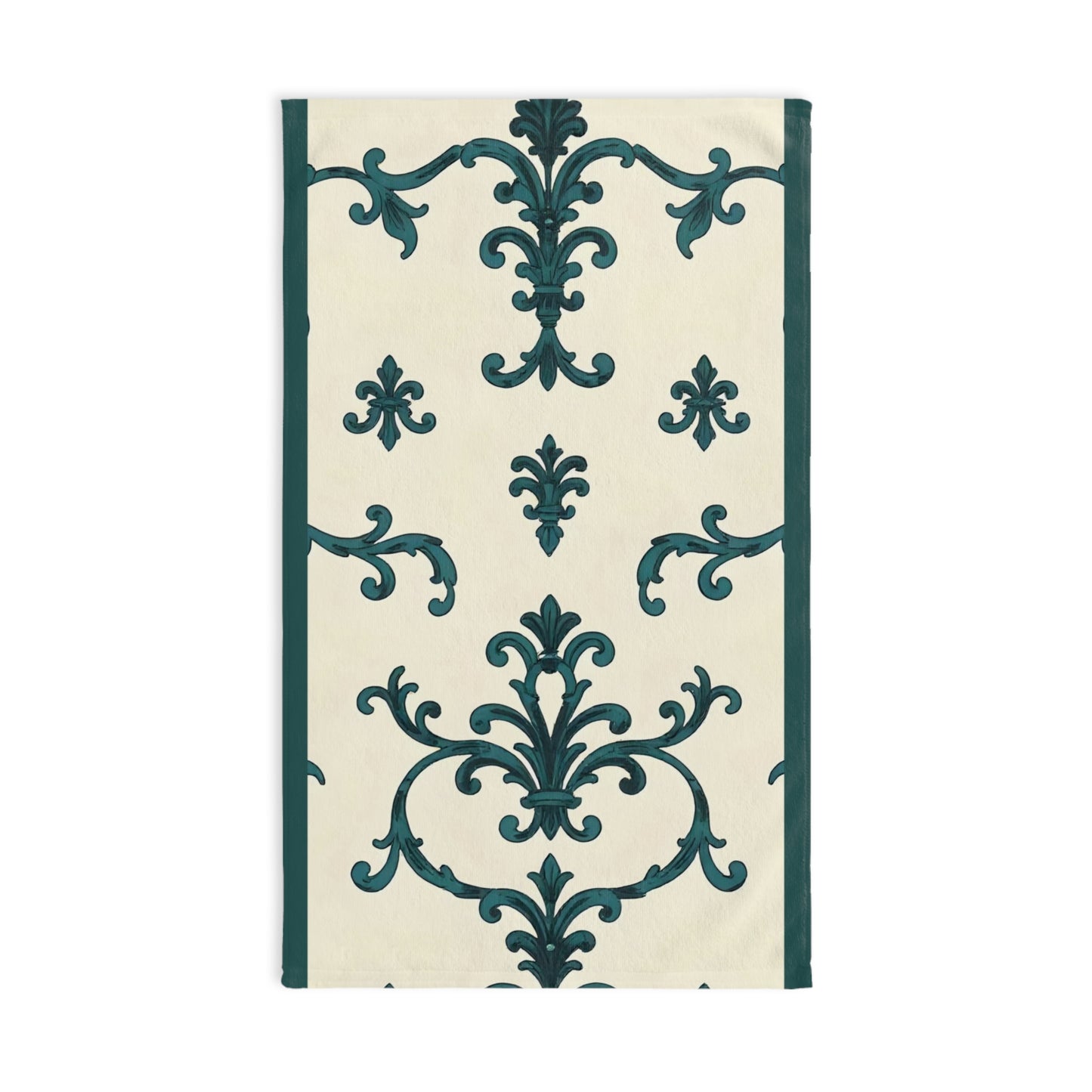 Hand Towel - Teal Striped Rococo