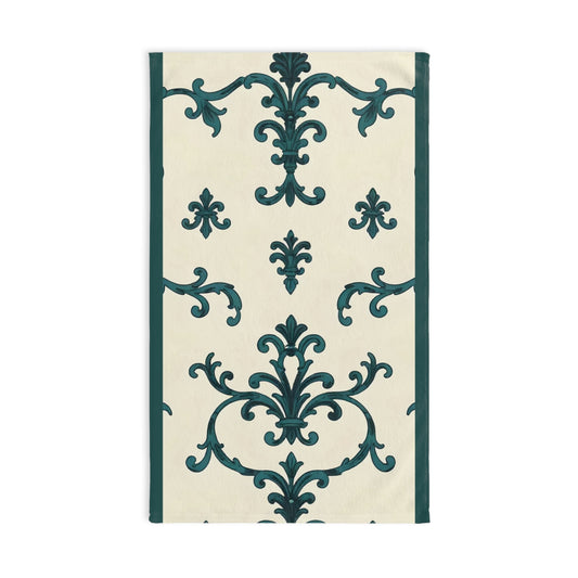 Hand Towel - Teal Striped Rococo