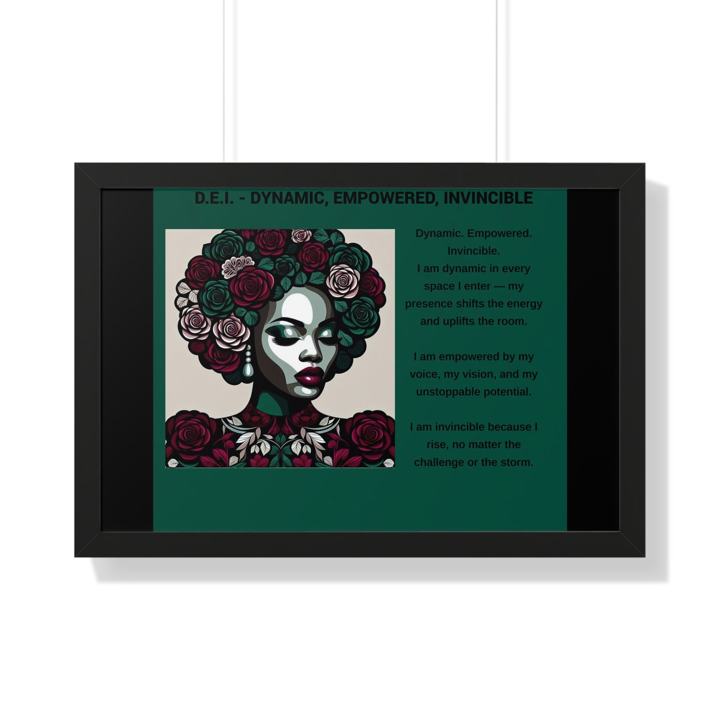 Empowered Woman Framed Poster - Dynamic, Empowered, Invincible Decor for Inspiration