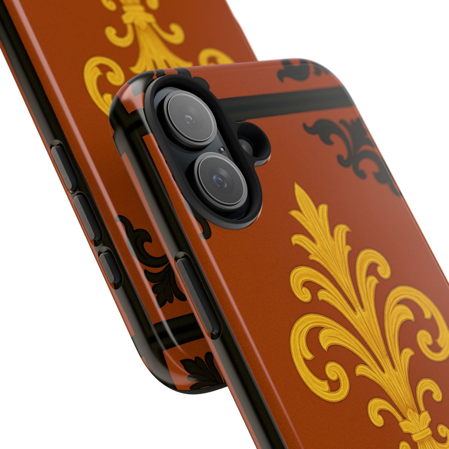 Dusk Terracotta Baroque Tough Phone Case — Vintage Baroque Design, Protective iPhone Cover