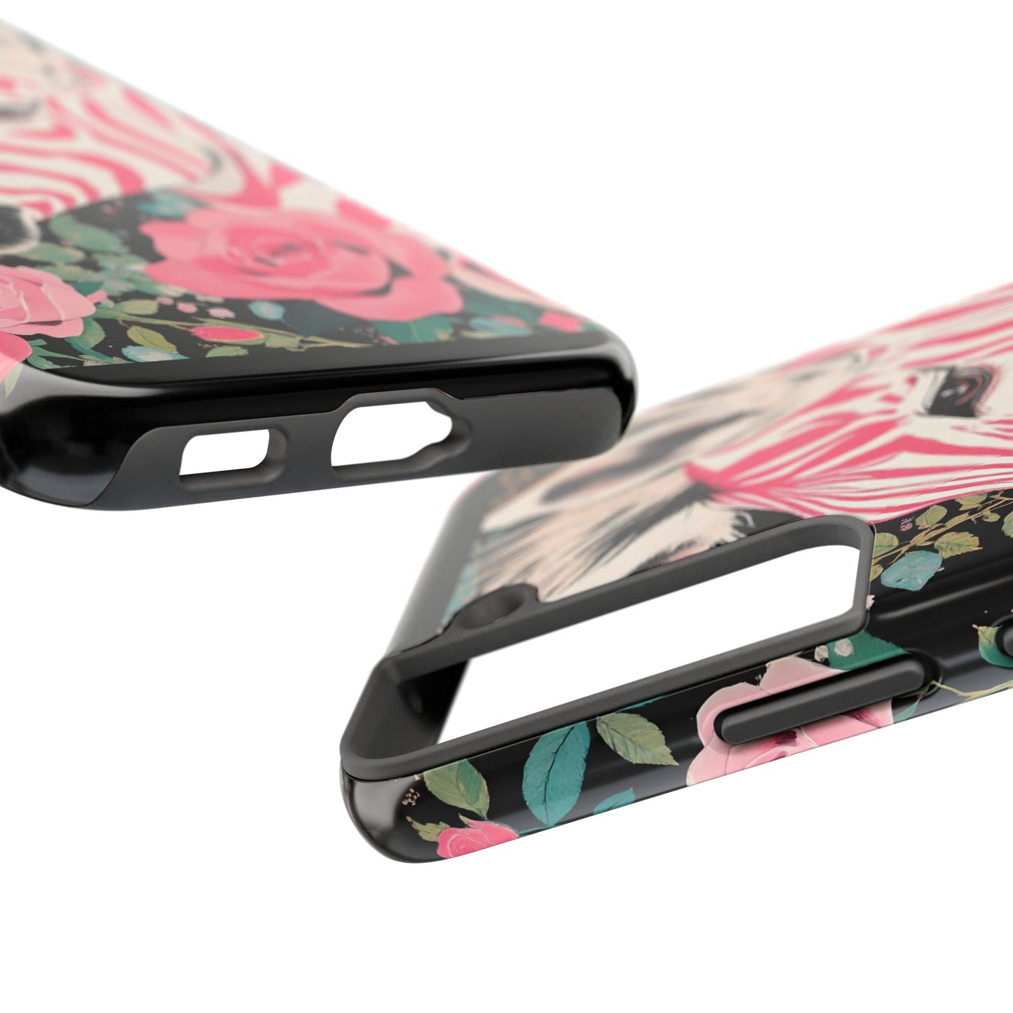 Pink Zebra Tough Phone Case - Trendy Floral Design for Animal Lovers