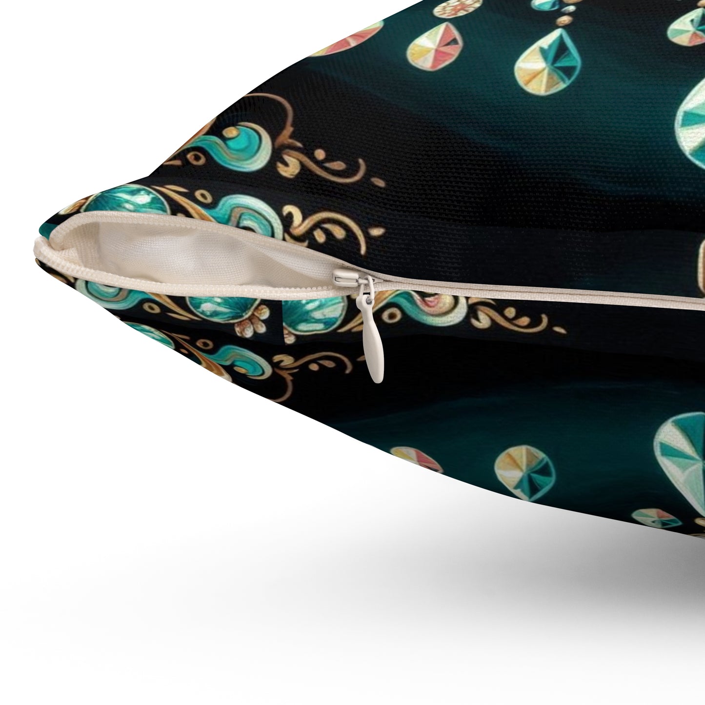 Elegant Chandelier Decorative Pillow - Luxurious Home Accent for Modern Décor - Teal Jeweled Chandelier