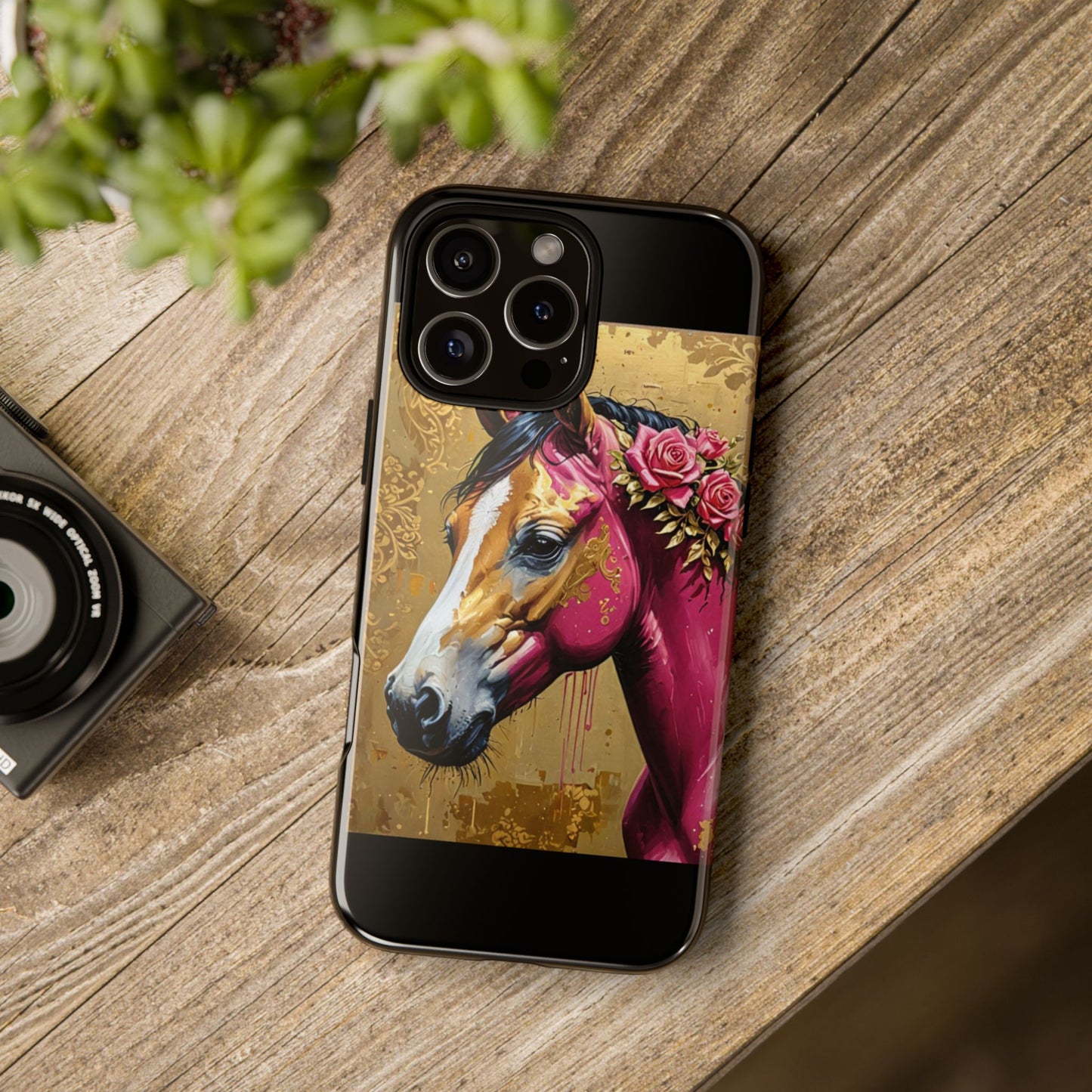 Phone Case - Elegant Horse Damask Design