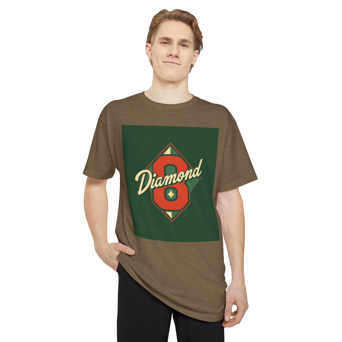Urban Vibe Long Body Tee, Trendy Graphic T-Shirt, Unisex Streetwear Top, Casual Everyday Wear, Perfect for Gifts - Diamond 8
