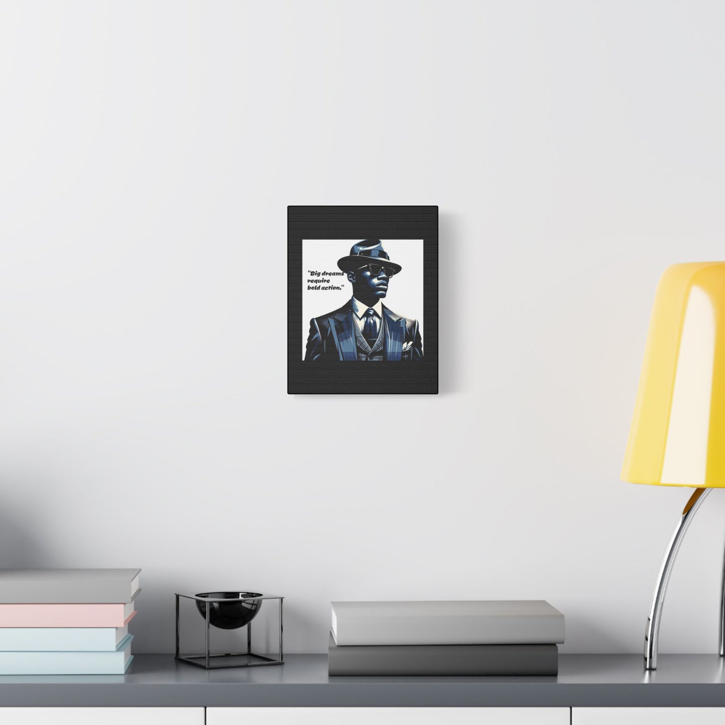 Afro Art Print Canvas, Wall Decor, Satin Stretched Canvas, African American Art, Office Decor, Home Decor - "Big dreams require bold action."