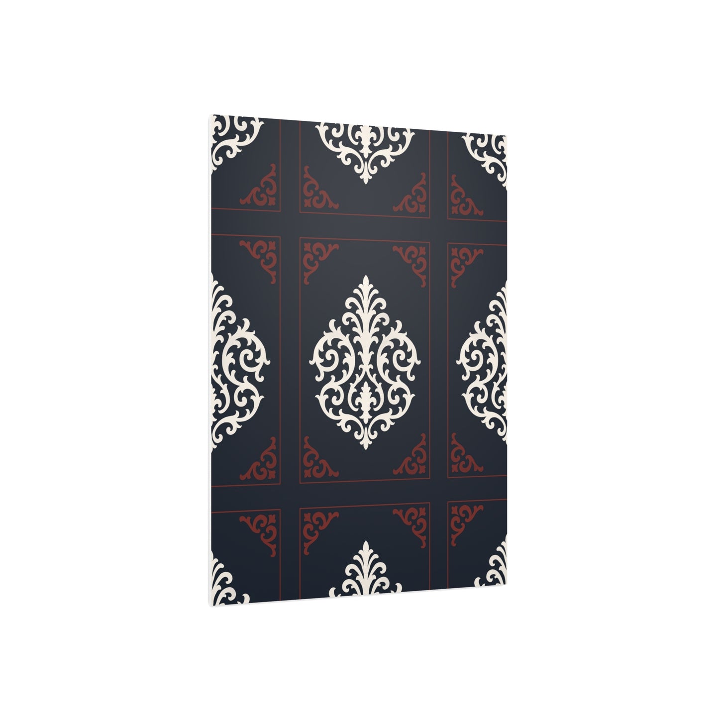 Dusk Blue-Maroon & White Baroque Foam Board Wall Art — Blue, White & Maroon Pattern