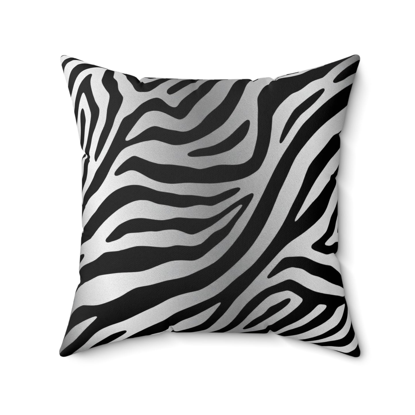 Chic Zebra Stripe Square Pillow - Stylish Home Décor - Silver