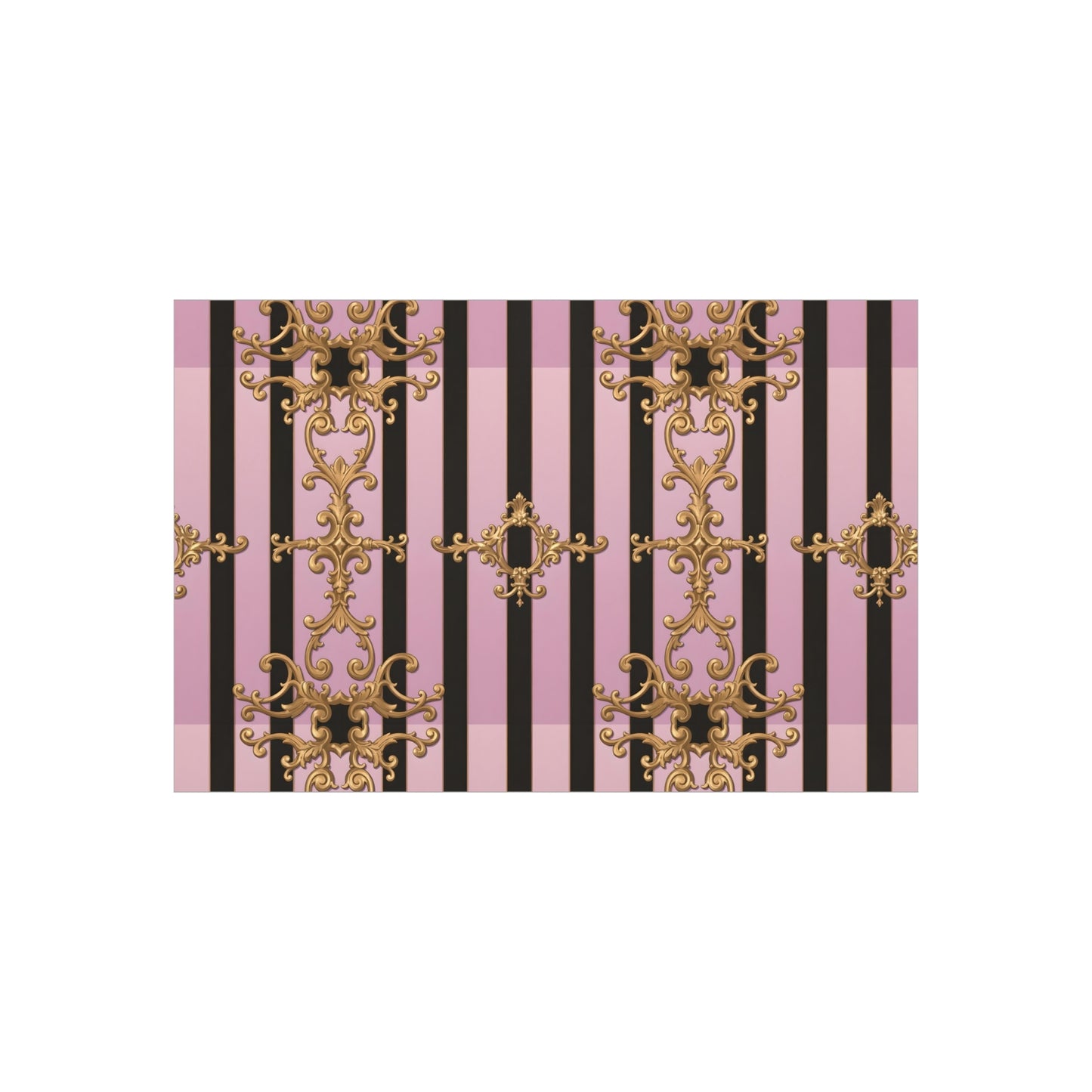 Elegant Decorative Foam Board | Wall Art, Home Decor, Office Accent, Gift Idea, Event Decoration - Lavender Ombre Striped Gold Baroque