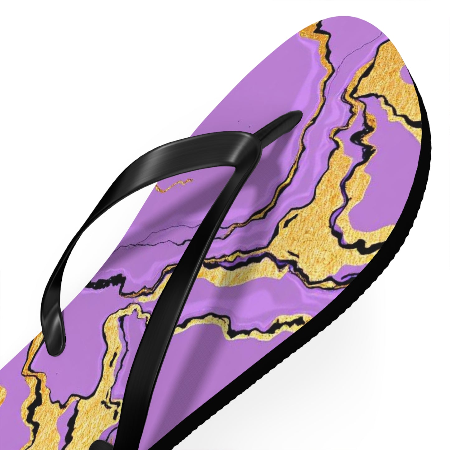 Vibrant Marble Lavender Print Flip Flops | Trendy Summer Sandals, Beach Footwear, Vacation Essential, Stylish Outdoor Slippers, Gift for Her