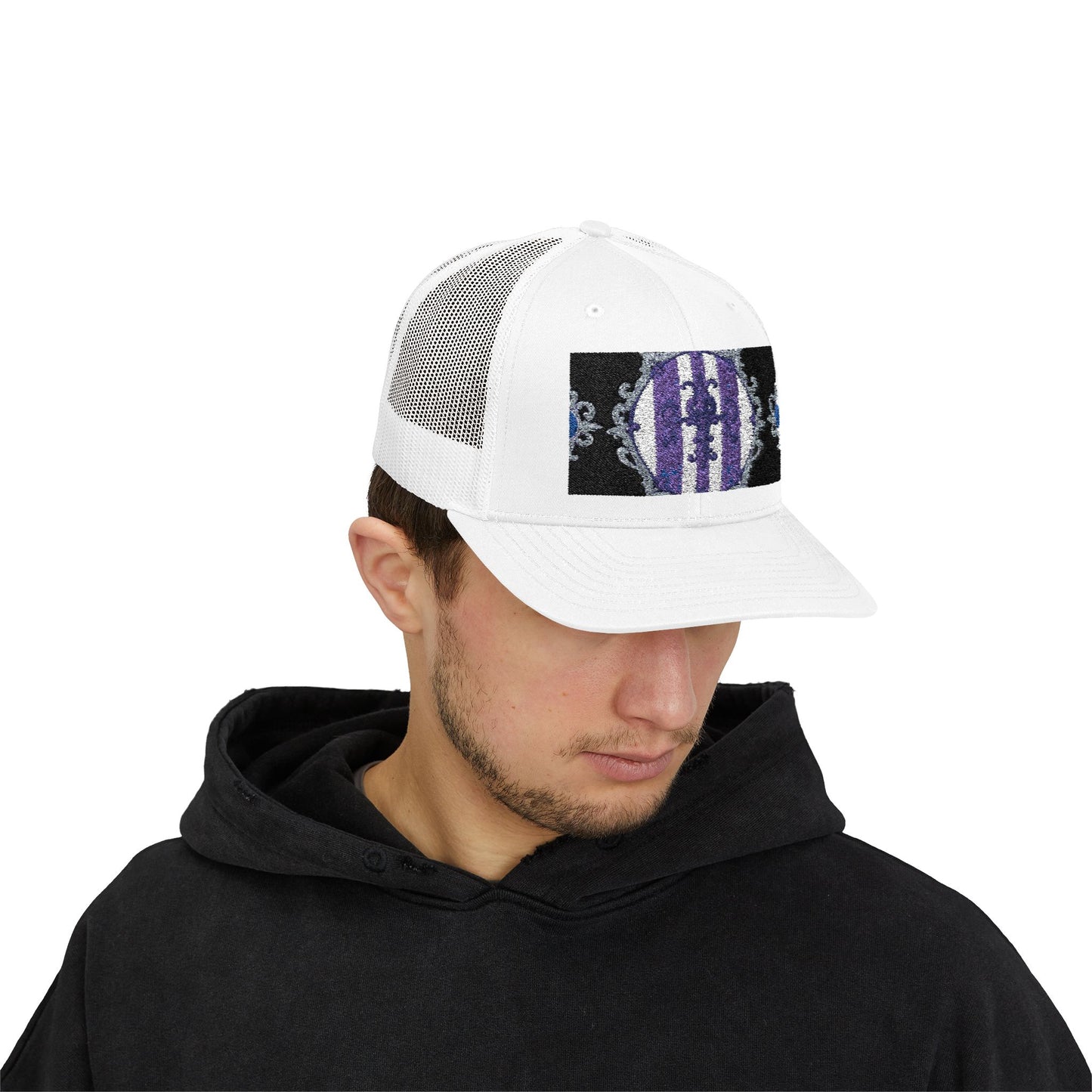 Stylish Baroque Design Snapback Trucker Cap with Artistic Design, Unisex Cap, Trendy Hat for Outdoor Activities, Casual Wear, Gift Idea