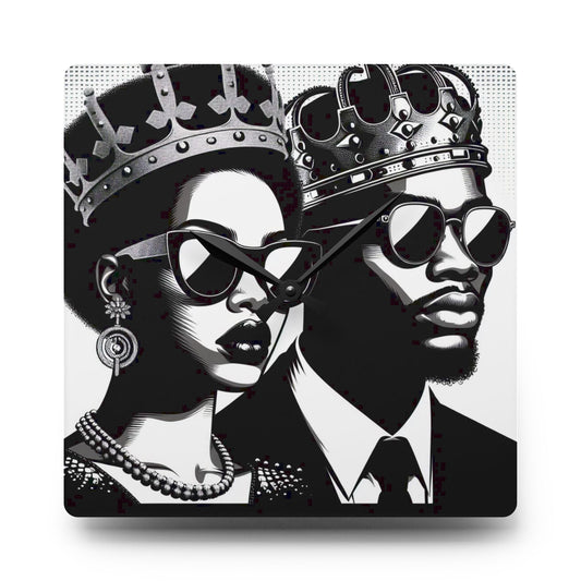 Royalty-Inspired Acrylic Wall Clock - Timeless Decor for Home, Unique Gift for Weddings, Birthdays, Housewarming, Stylish Wall Art