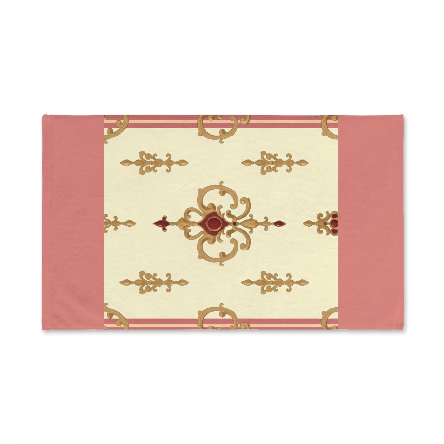 Luxurious Ornate Hand Towel - Elegant Home Décor - Mauve & Gold Damask