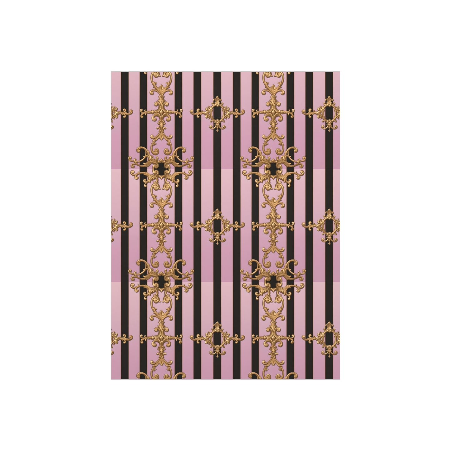 Elegant Decorative Foam Board | Wall Art, Home Decor, Office Accent, Gift Idea, Event Decoration - Lavender Ombre Striped Gold Baroque